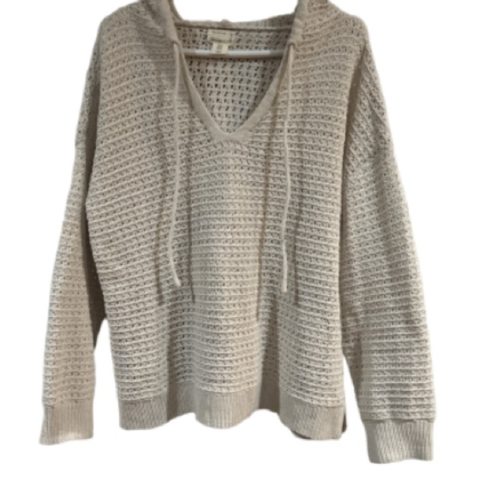 Artellier Nicole Miller Beige V-Neck Sweater